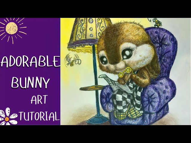 Adorable Bunny Drawing with Colored Pencils 🐰 | Cute Animal Art Tutorial & Speed Drawing