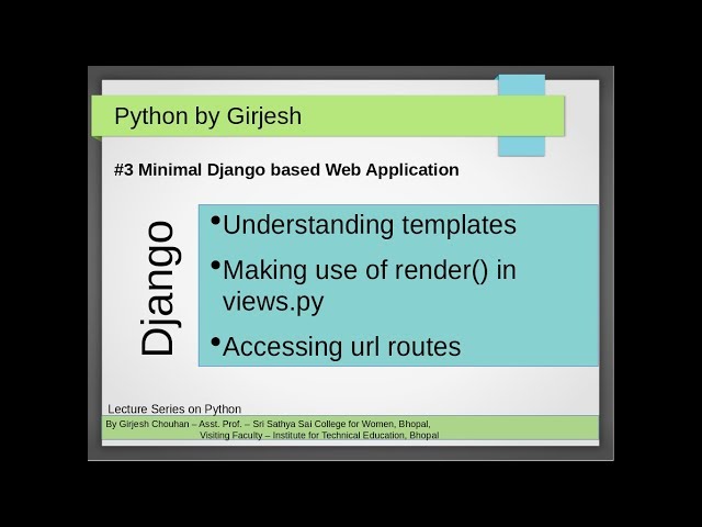 #3 Understanding Templates | Creating Web Pages in Django | Django Minimal Web Application