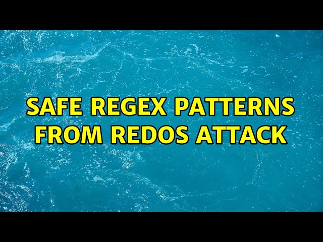Safe regex patterns from ReDos attack (2 Solutions!!)