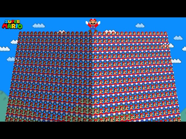 Mario's 999 Clones Are Unstoppable in Super Mario Bros!