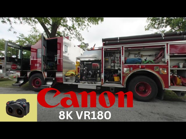 Fire Department Trucks Cruise-In for a Safe Summer event Wood County Museum 2023 Canon 8K60 VR180