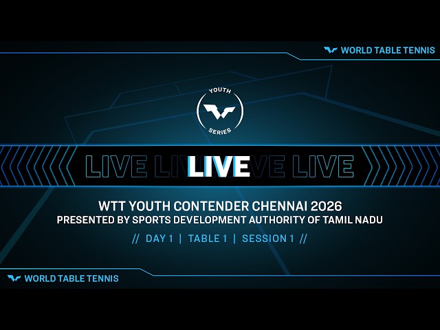 LIVE! | T1 | Day 1 | WTT Youth Contender Chennai 2026 Presented by SDAT | Session 2
