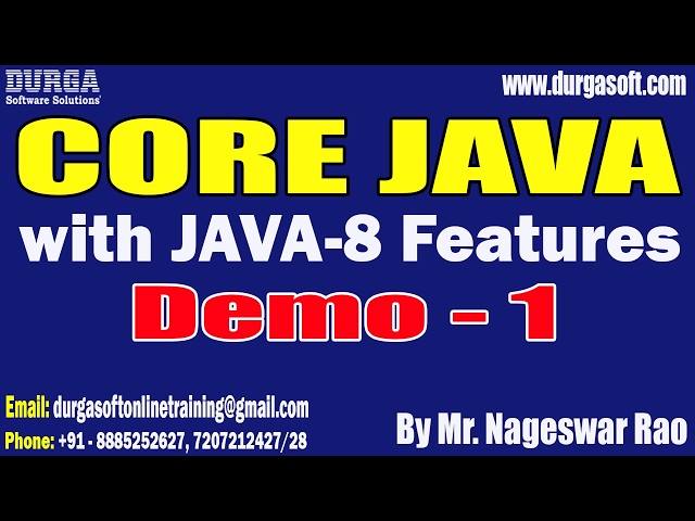 CORE JAVA with JAVA-8 Features tutorials || by Mr. Nageswar Rao On 01-06-2026 @8:30PM (IST)