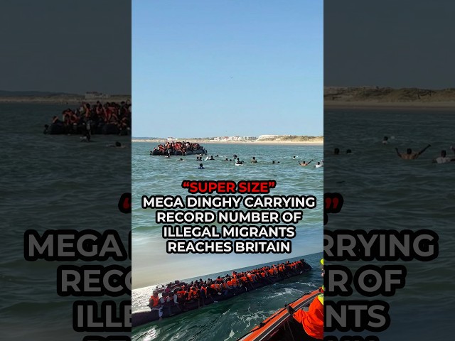SUPERSIZE mega dinghy carrying RECORD NUMBER of illegal migrants reaches Britain