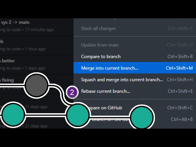 How to MERGE branches in github