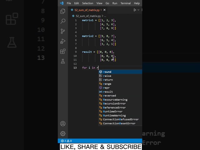 Calculate sum of two Matrix in python