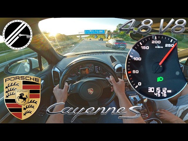 Porsche Cayenne S 4.8 V8 | 400 PS | Top Speed Drive German Autobahn No Speed Limit POV