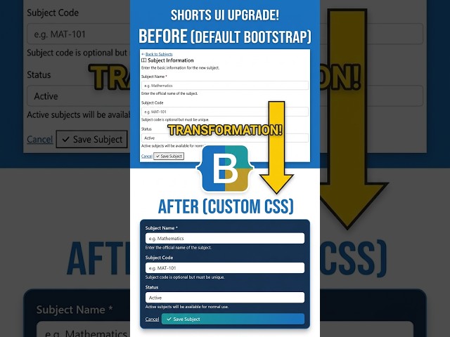 Default Bootstrap vs Custom CSS! 😱🔥 #shorts
