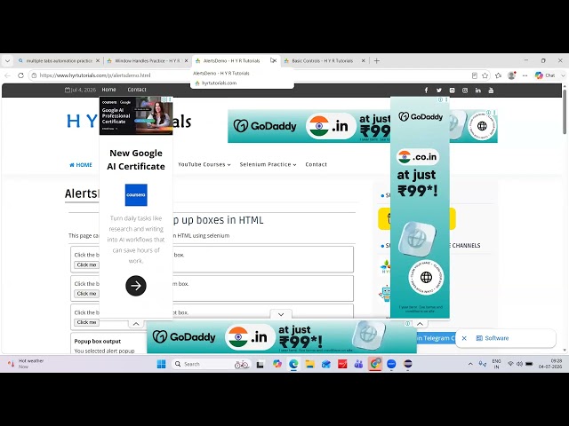 Handle Multiple Tab & Window selenium Java Interview Question || #automationtesting #selenium #java