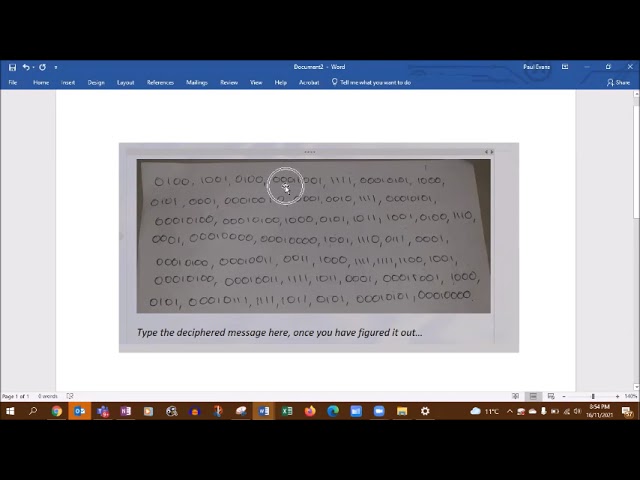 How to decipher to binary numbers to letters secret code