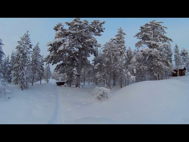 Prospektorin kaivoskämppä Saariselkä. Insta360 One X2