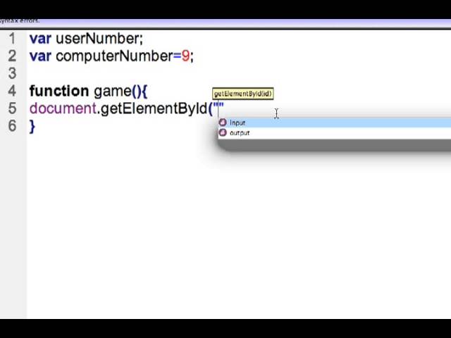 getElementById Method and Javascript