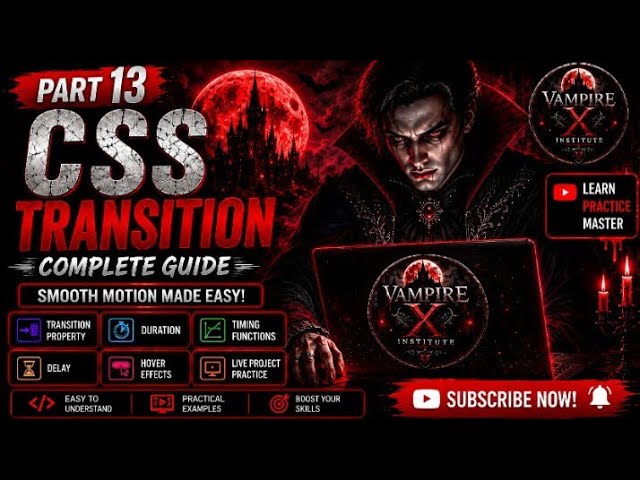 CSS Transitions Part 13 🔥 | HTML & CSS Complete Tutorial | Smooth Hover Effects