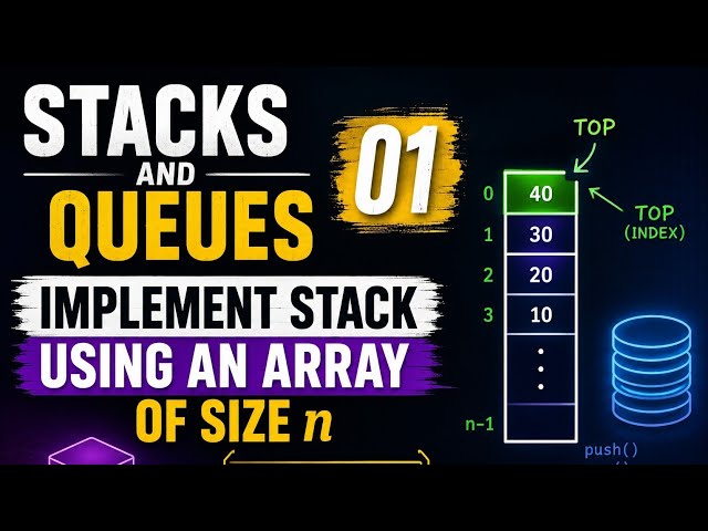 Stacks and Queues 01: Implement Stack using an array of size n