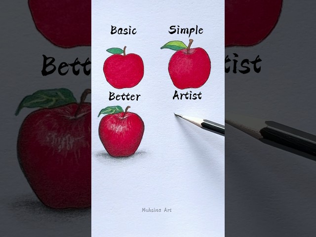 How to draw an apple🤔😱 #shorts #craft #art #drawing #crafts #satisfying