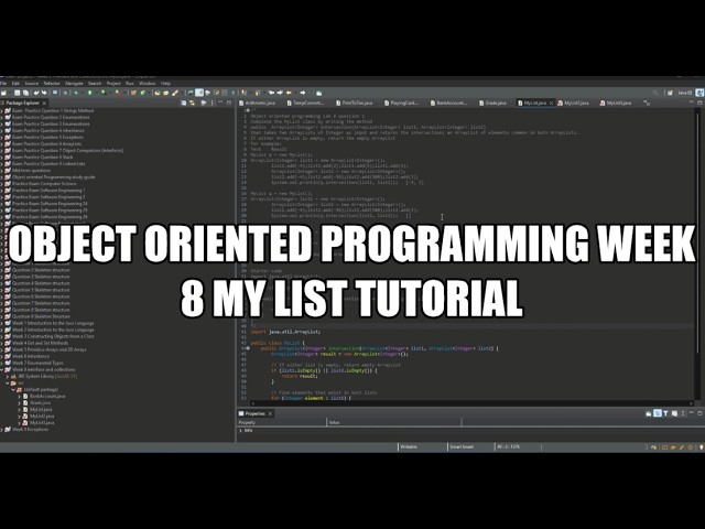 Object oriented programming week 8 my list tutorial