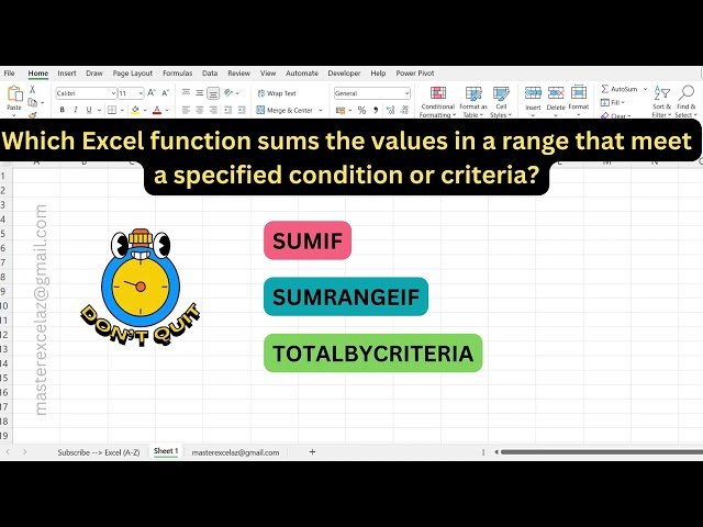 #242 - Excel formula question and answer