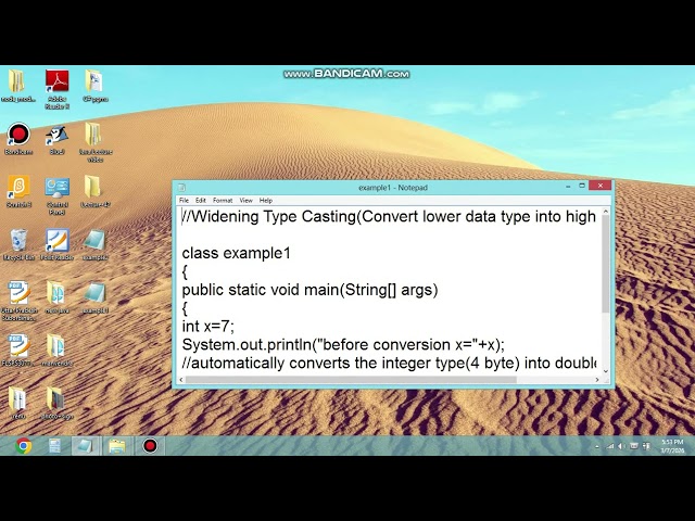 Java Type Casting Narrowing and Widening Type Casting in Hindi(Lecture-5)