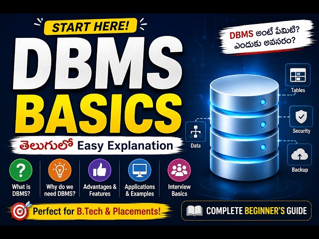 DBMS Basics in Telugu | What is DBMS? Complete Beginner's Guide | Database Management System