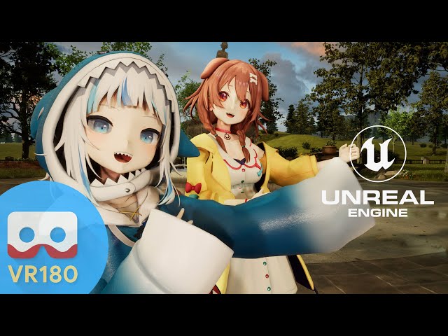 [MMD] [VR180] UE 5: Gawr Gura,Inugami Korone | ロキ\Roki [HimeHina Ver]