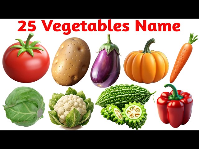 25 Vegetables Name English and Hindi | सब्जियों के नाम | Learn Vegetables