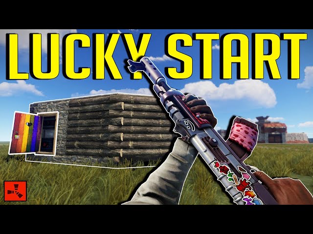 My LUCKIEST START Began With An UNLOCKED BASE! - Rust Solo Survival