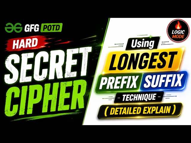 Secret Cipher | GFG POTD 🚀 LPS Array Explained + String Compression | C++