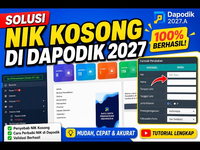 HOW TO FIX EMPTY NIK WHEN IMPORTING NEW STUDENT DATA IN DAPODIK 2027 | VERVAL PD