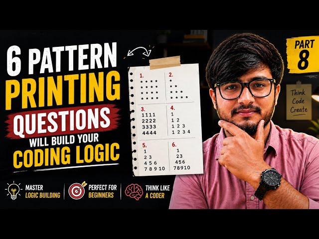 These 6 Pattern Printing Questions Will Build Your Coding Logic 🚀 | Java Pattern Tutorial