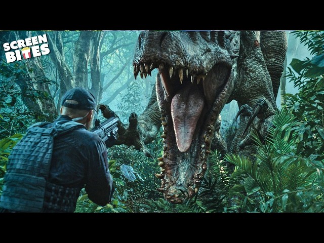 Indominus Rex vs Park Security! | Jurassic World (2015) | Screen Bites