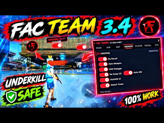 Fac Team 3.4 | Underkill Safe Function | How To Use Mod M@nu Apk | New Antiban Mod fly + Autokill |