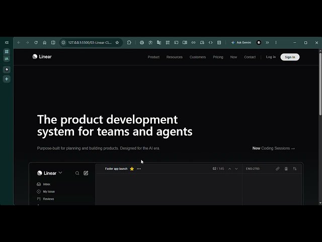 Recreating the Linear website landing page using pure HTML and CSS! 💻