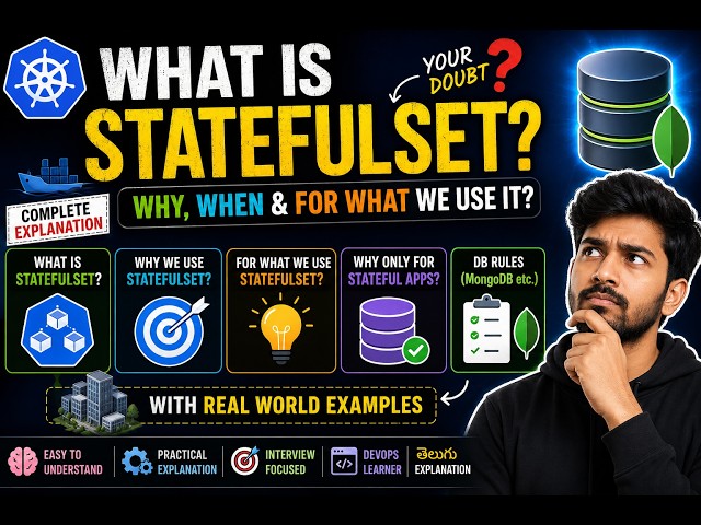 Kubernetes Basics #3 | Why StatefulSet for Databases but Deployment for Node.js? | Kubernetes Telugu