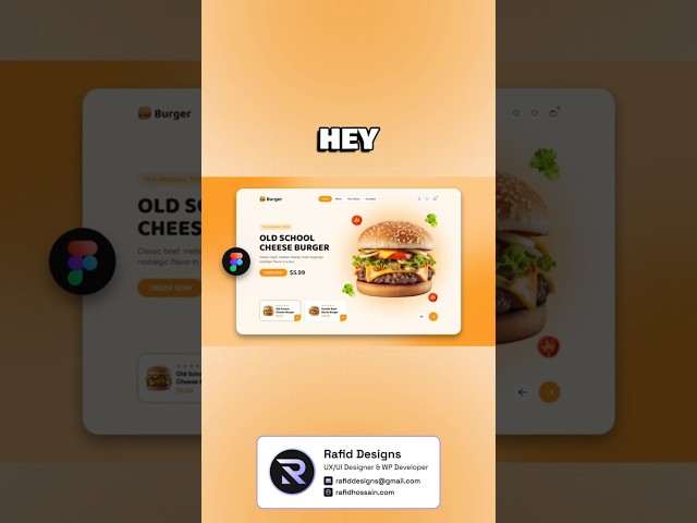 Burger Website UI Design in Figma | Animation in Figma | Figma Tutorial For Beginners