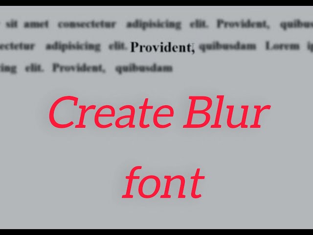 Blur font create by Css