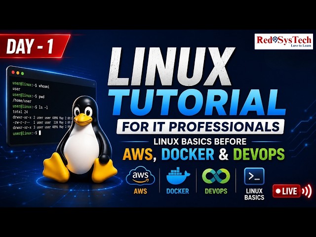 Linux Tutorial for IT Professionals | Linux Basics Before AWS, Docker & DevOps | Live | Red9SysTech