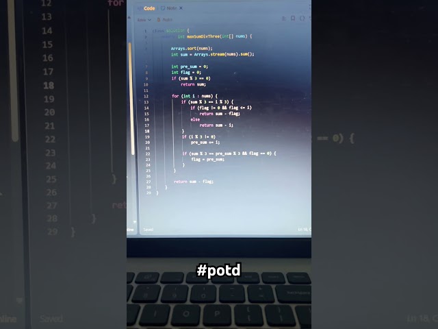1262. Greatest Sum Divisible by Three #leetcode #potd #coding #javaprogramming #dsa