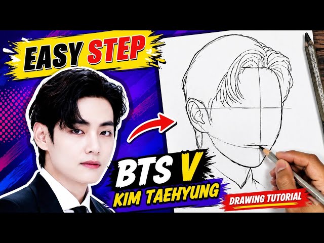 BTS V Kim taehyung drawing tutorial 