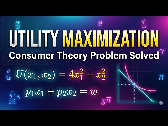 Consumer Utility Maximization Problem Explained | Microeconomics Optimization Question