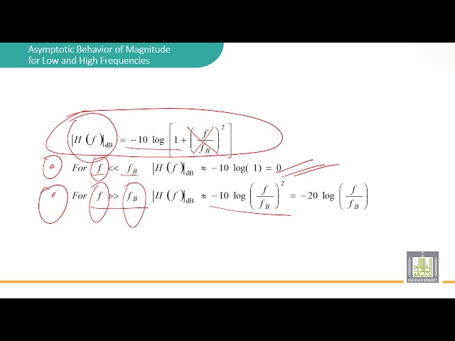 Automatic Control | 6-5 | Bode plot of a low pass filter