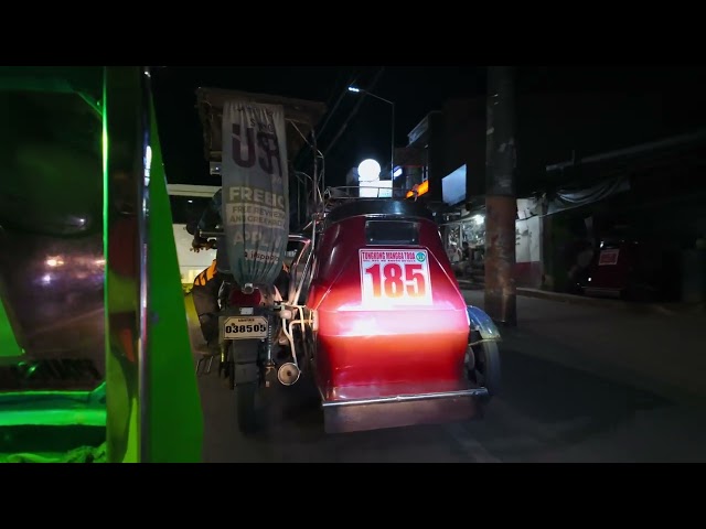 Philippines, tricycle night ride from EB Town Center to TM Centerpoint