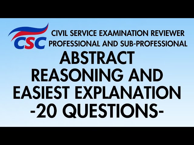 CSE Reviewer 2026: Abstract Reasoning 20 Questions
