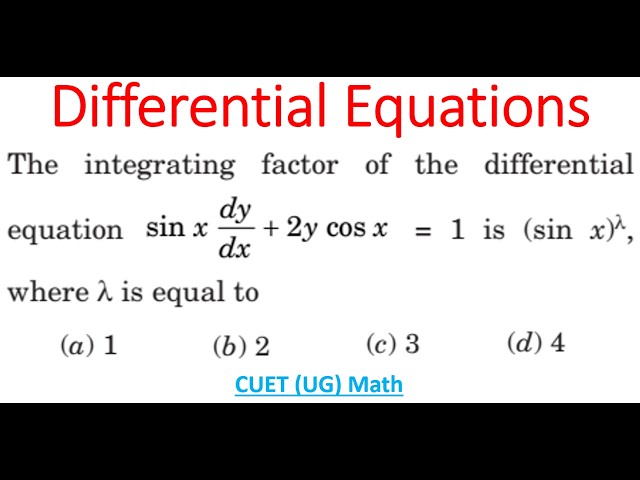 Integrating Factor Of Differential Equation