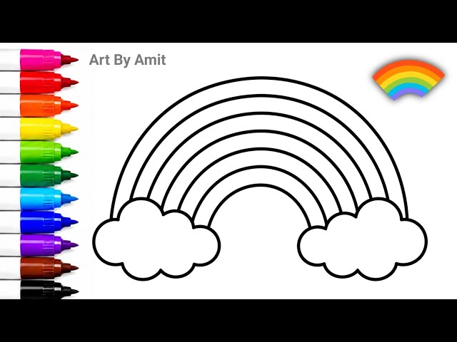 How to Draw a Rainbow 🌈 / Easy Rainbow Drawing For Kids / Step By Step Drawing Tutorial
