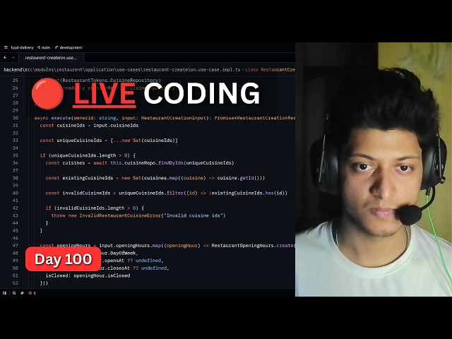 🔴 Day 100 of Learning Advance Backend And System Design (Live Coding)