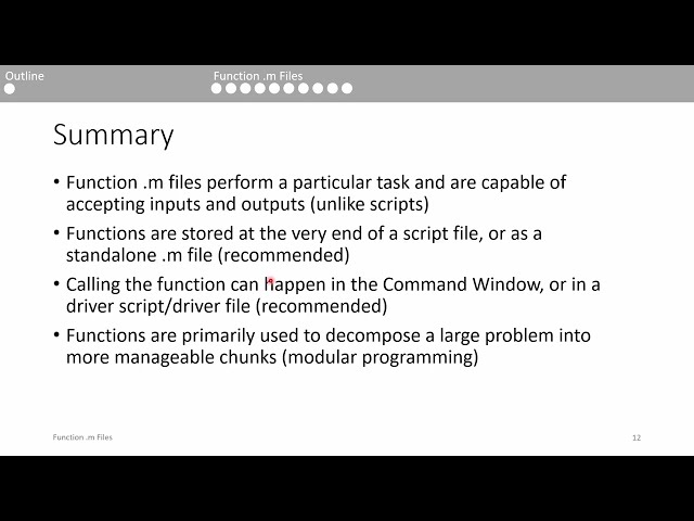 MATLAB Function .m Files (1/2)