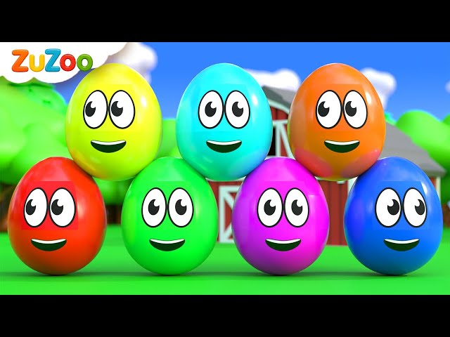 Aprender Colores y Números | Huevos de Colores en la Granja | Canciones Infantiles ZuZoo en Español