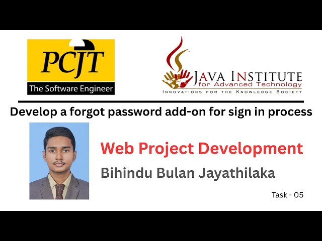 Task No 04: Develop a forgot password add-on for sign in process