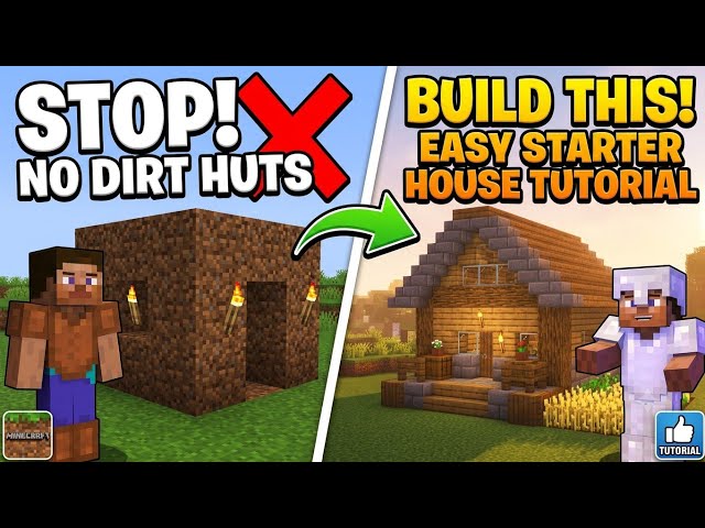 Stop Building Dirt Huts! Easy Minecraft Starter House Tutorial