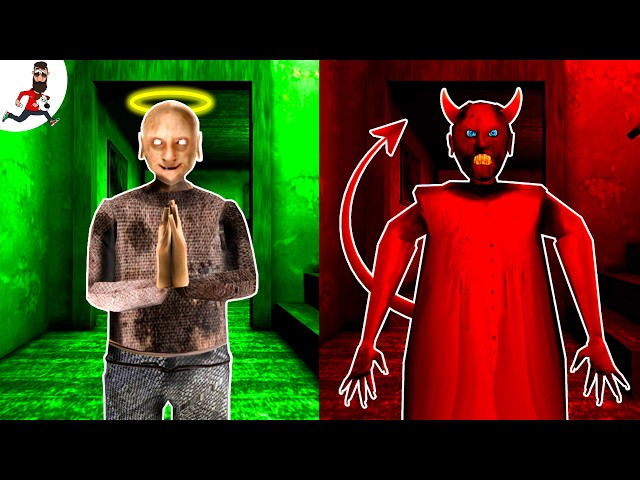 Angel Grandpa vs Granny Demon - Funny Horror Gameplay